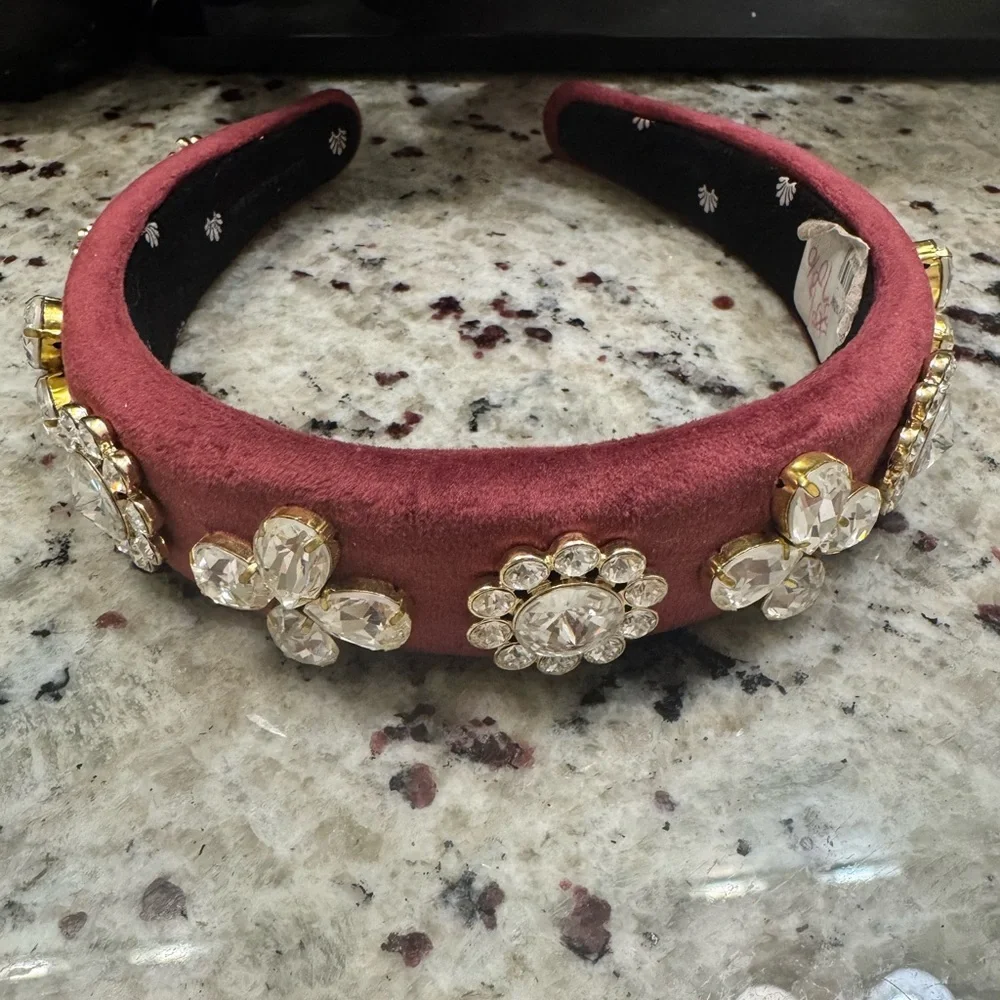 Lele Sadoughi Women's Merlot Swarovski Crystal Medallion Alice Headband